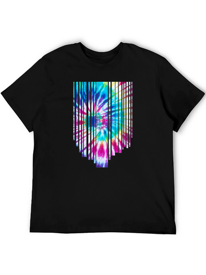 Tie-Dye Burst Graphic Black Tee