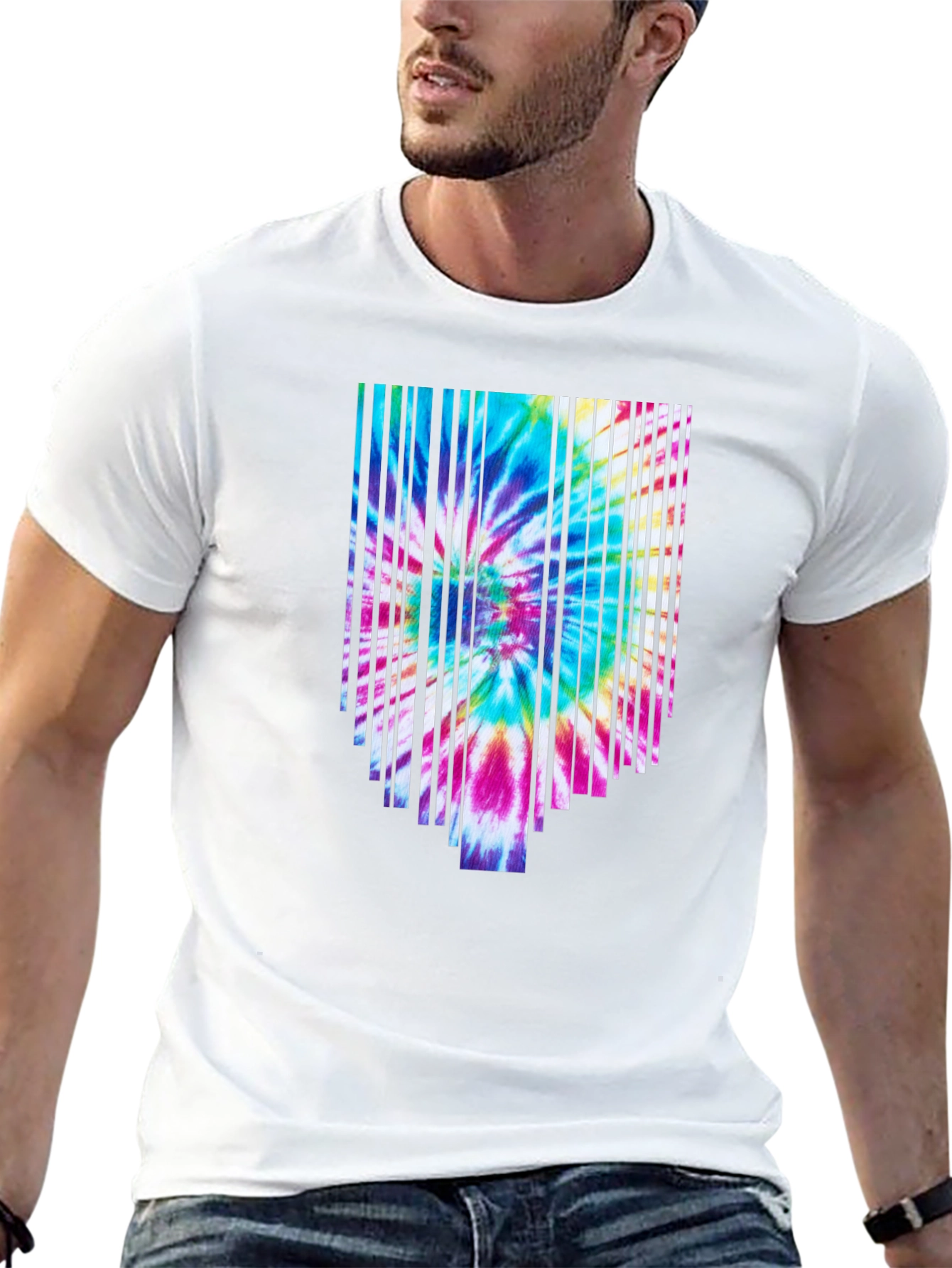 Tie-Dye Burst Graphic Black Tee