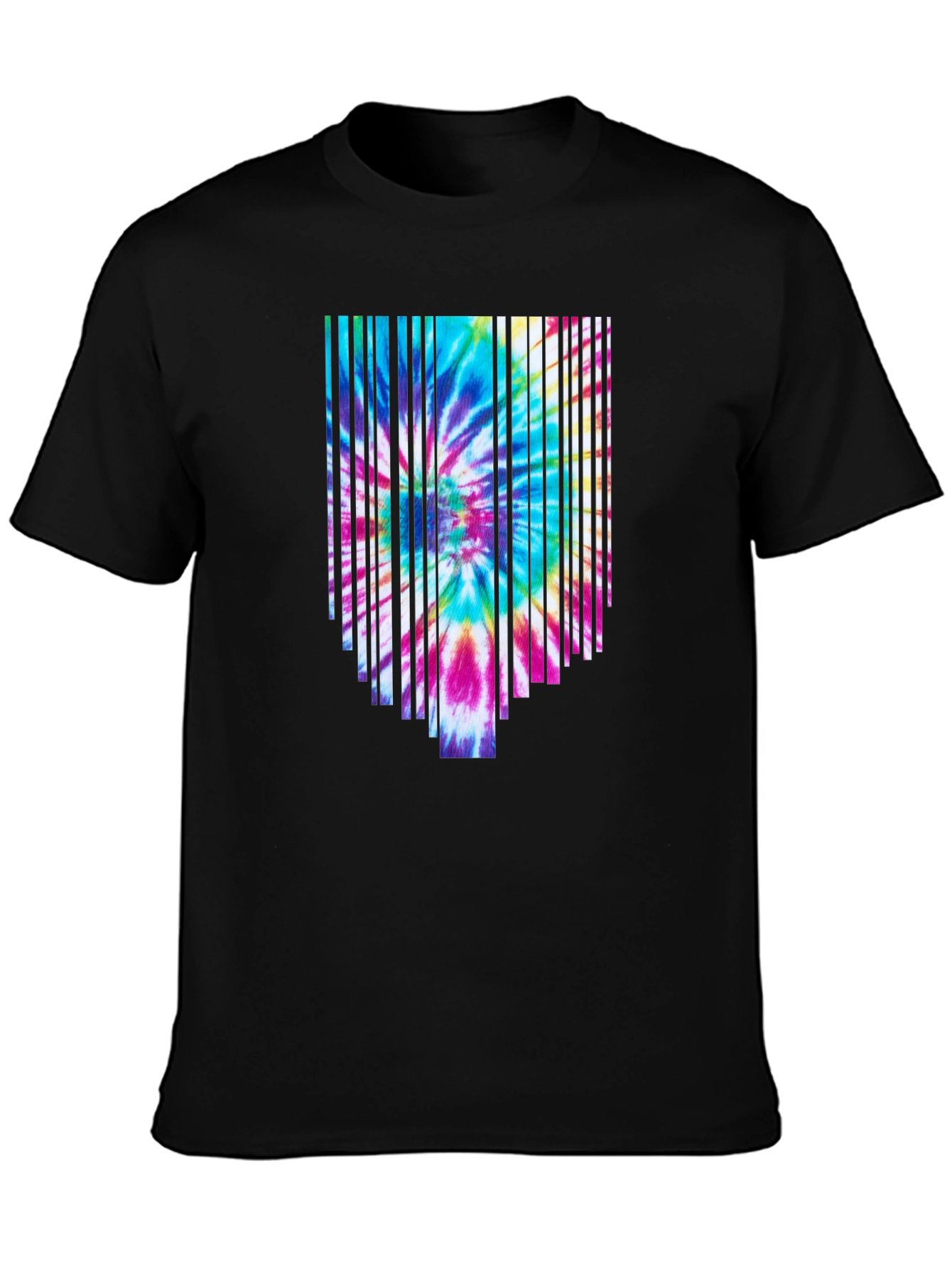 Tie-Dye Burst Graphic Black Tee