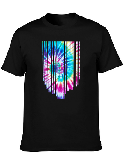 Tie-Dye Burst Graphic Black Tee