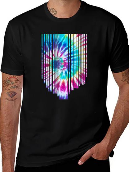 Tie-Dye Burst Graphic Black Tee