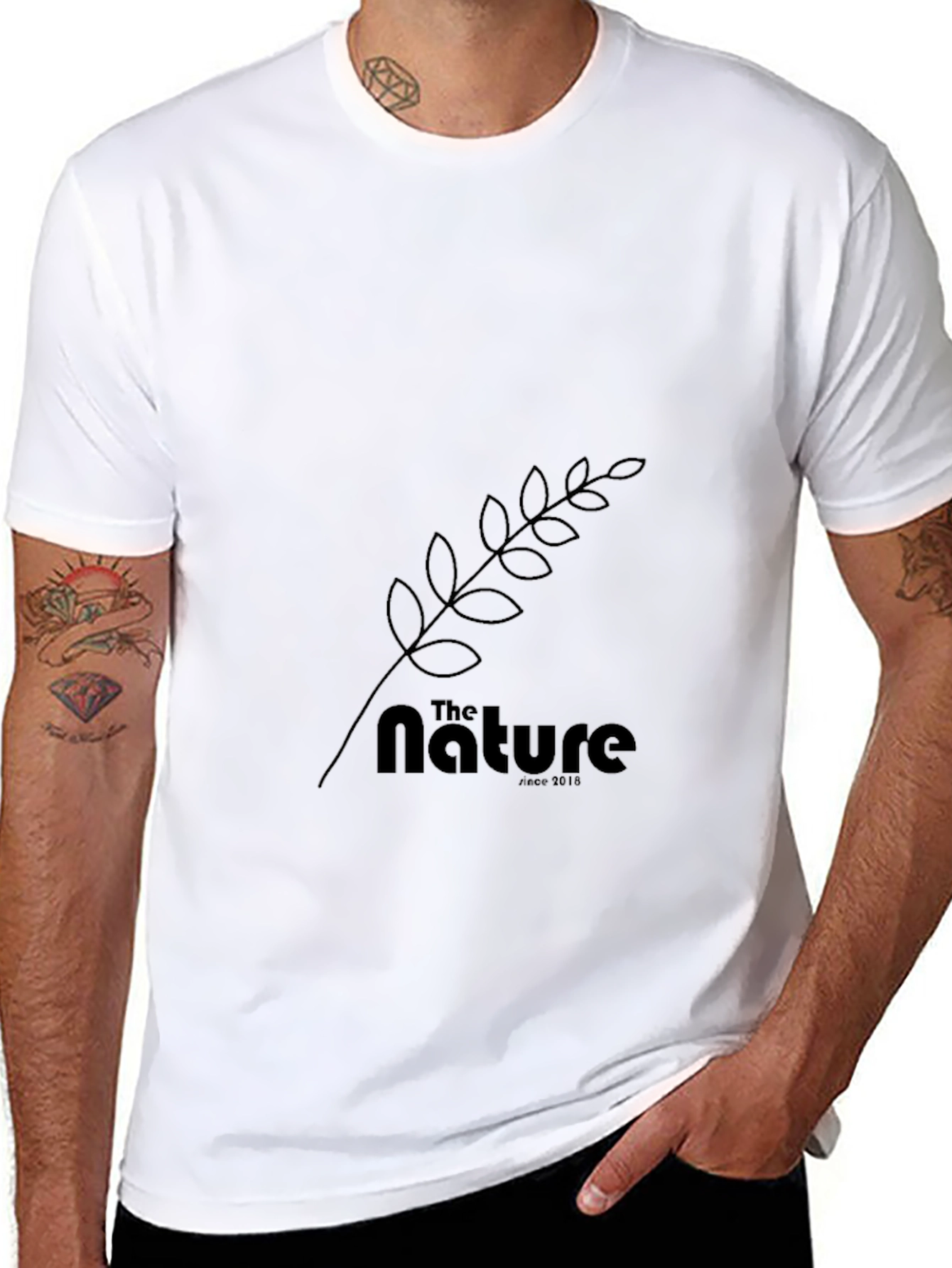The Nature Tee: Black Cotton Graphic T-Shirt