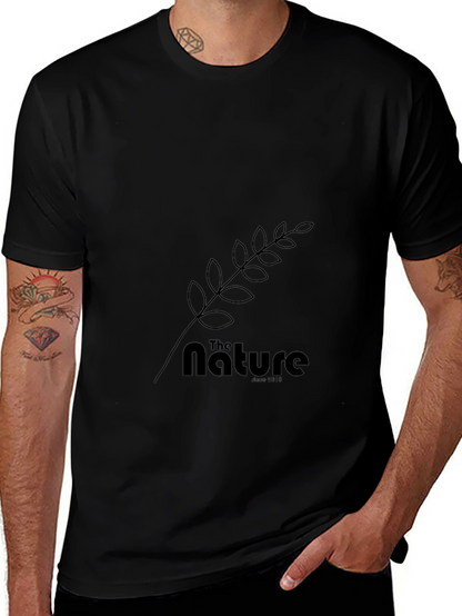 The Nature Tee: Black Cotton Graphic T-Shirt