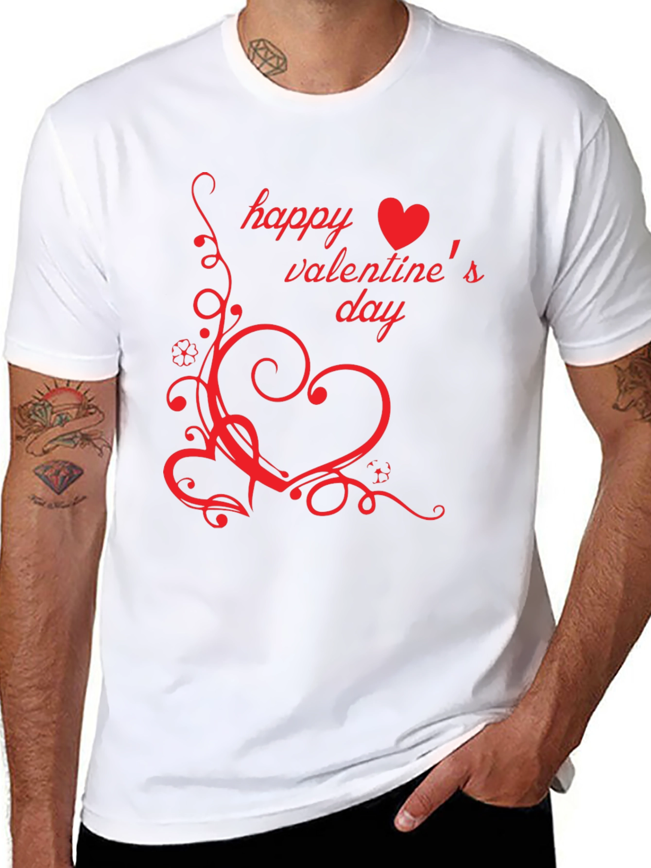 Happy Valentines Day Black T-Shirt