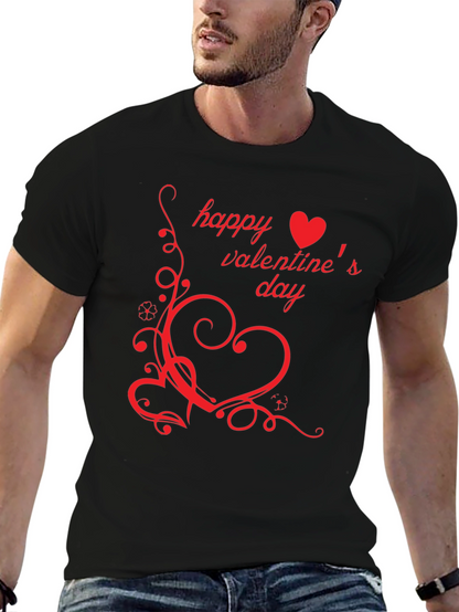 Happy Valentines Day Black T-Shirt