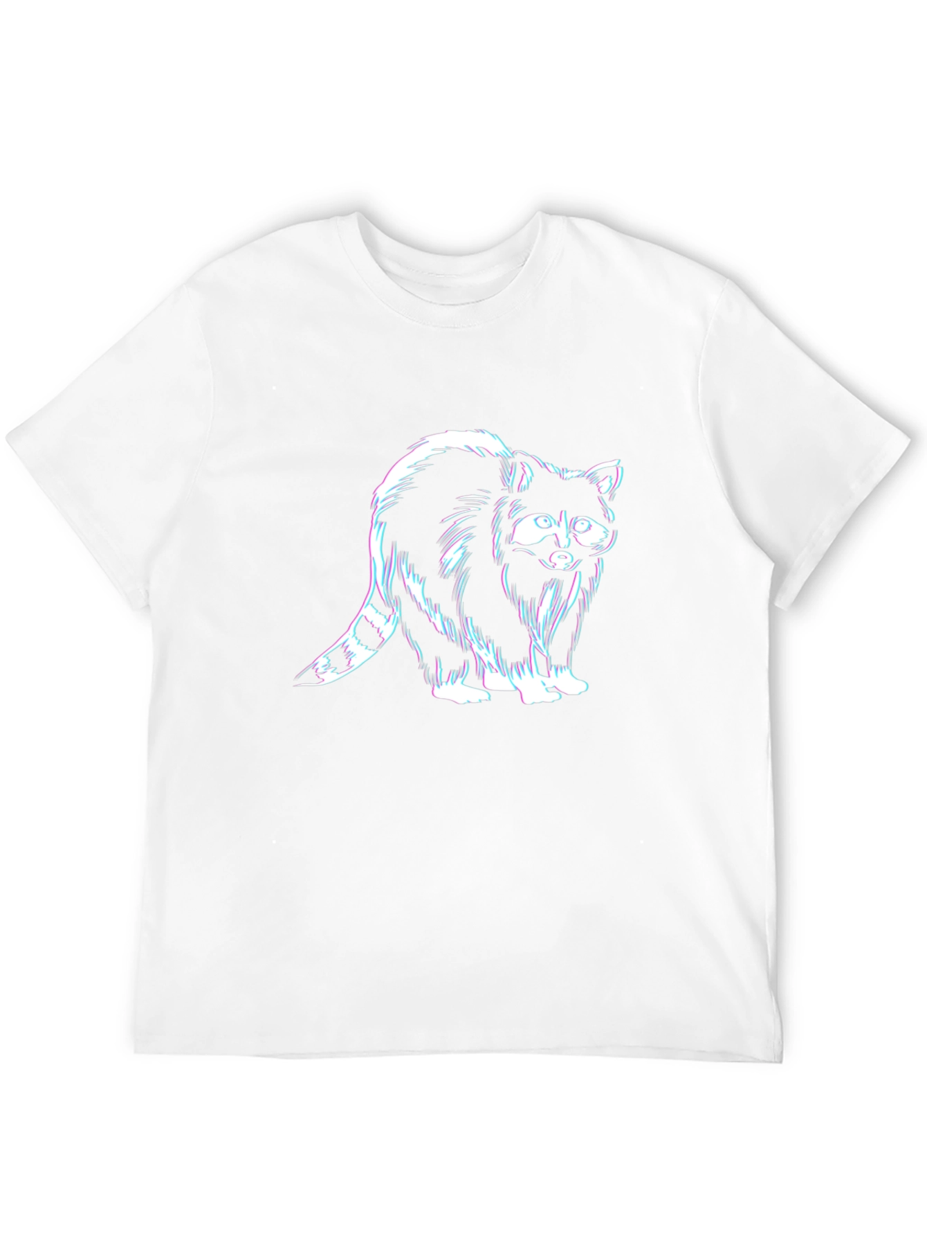 Raccoon Graphic Tee - Black Casual T-Shirt