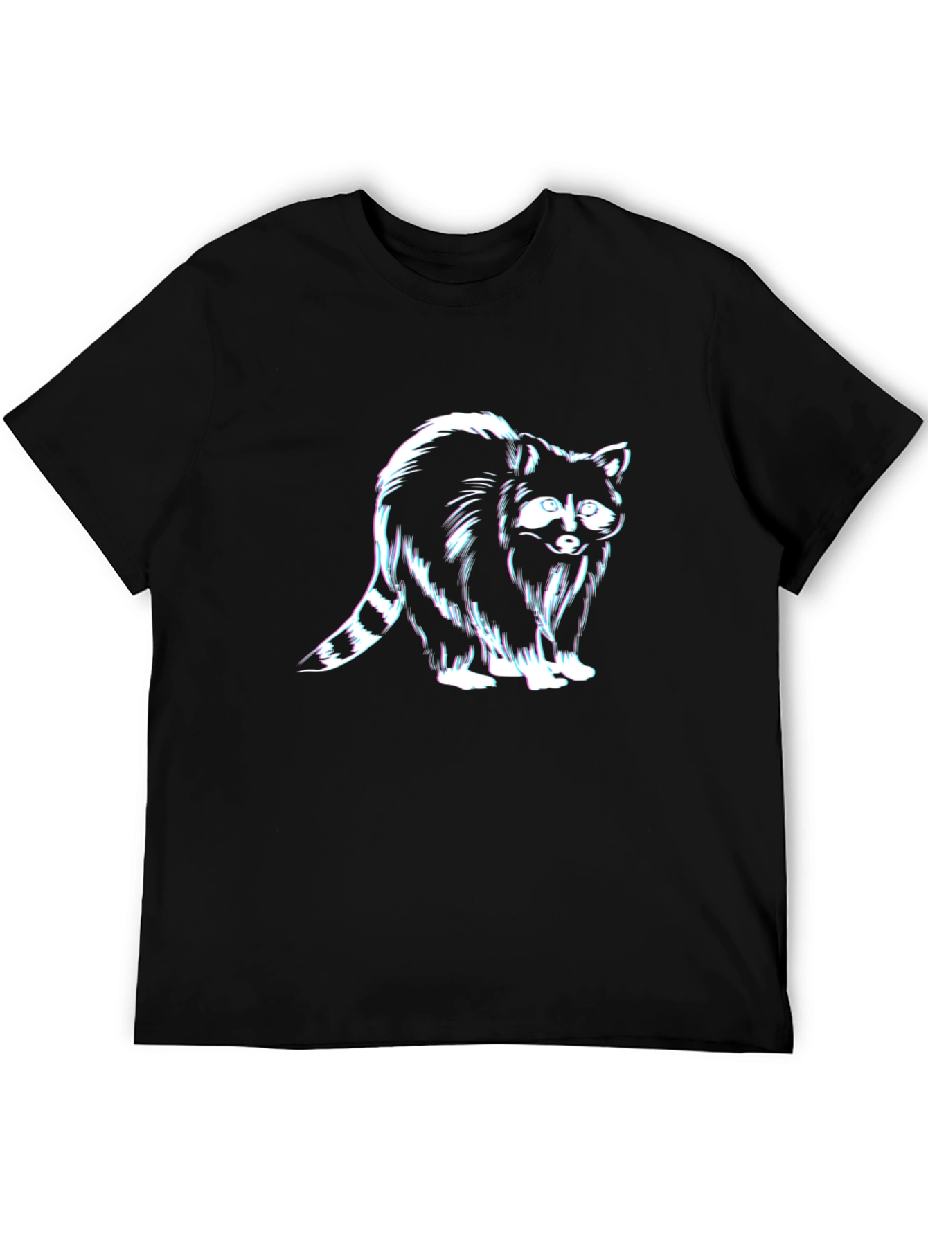 Raccoon Graphic Tee - Black Casual T-Shirt