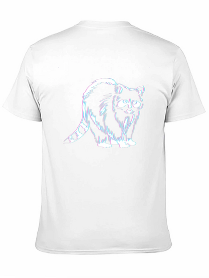 Raccoon Graphic Tee - Black Casual T-Shirt
