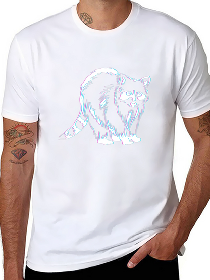 Raccoon Graphic Tee - Black Casual T-Shirt