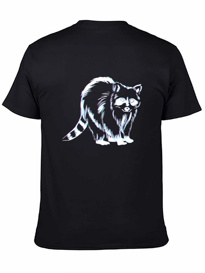 Raccoon Graphic Tee - Black Casual T-Shirt