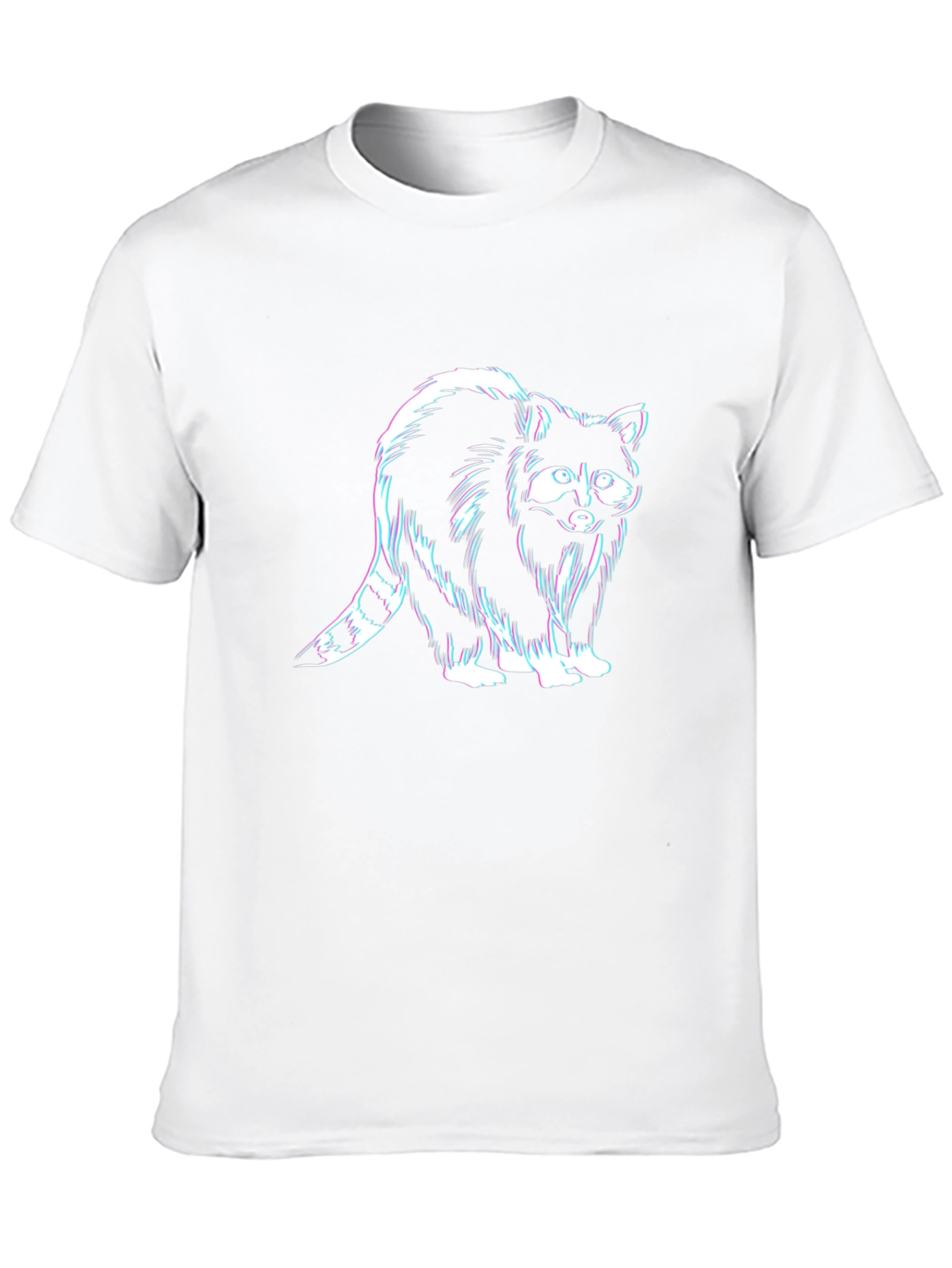 Raccoon Graphic Tee - Black Casual T-Shirt