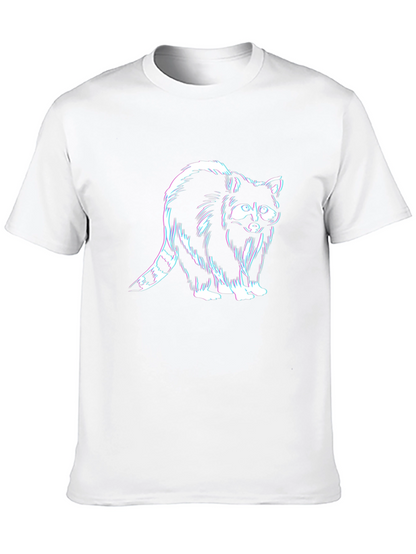 Raccoon Graphic Tee - Black Casual T-Shirt