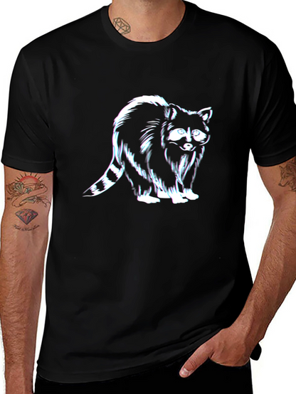 Raccoon Graphic Tee - Black Casual T-Shirt
