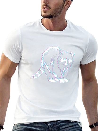 Raccoon Graphic Tee - Black Casual T-Shirt