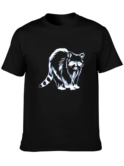 Raccoon Graphic Tee - Black Casual T-Shirt