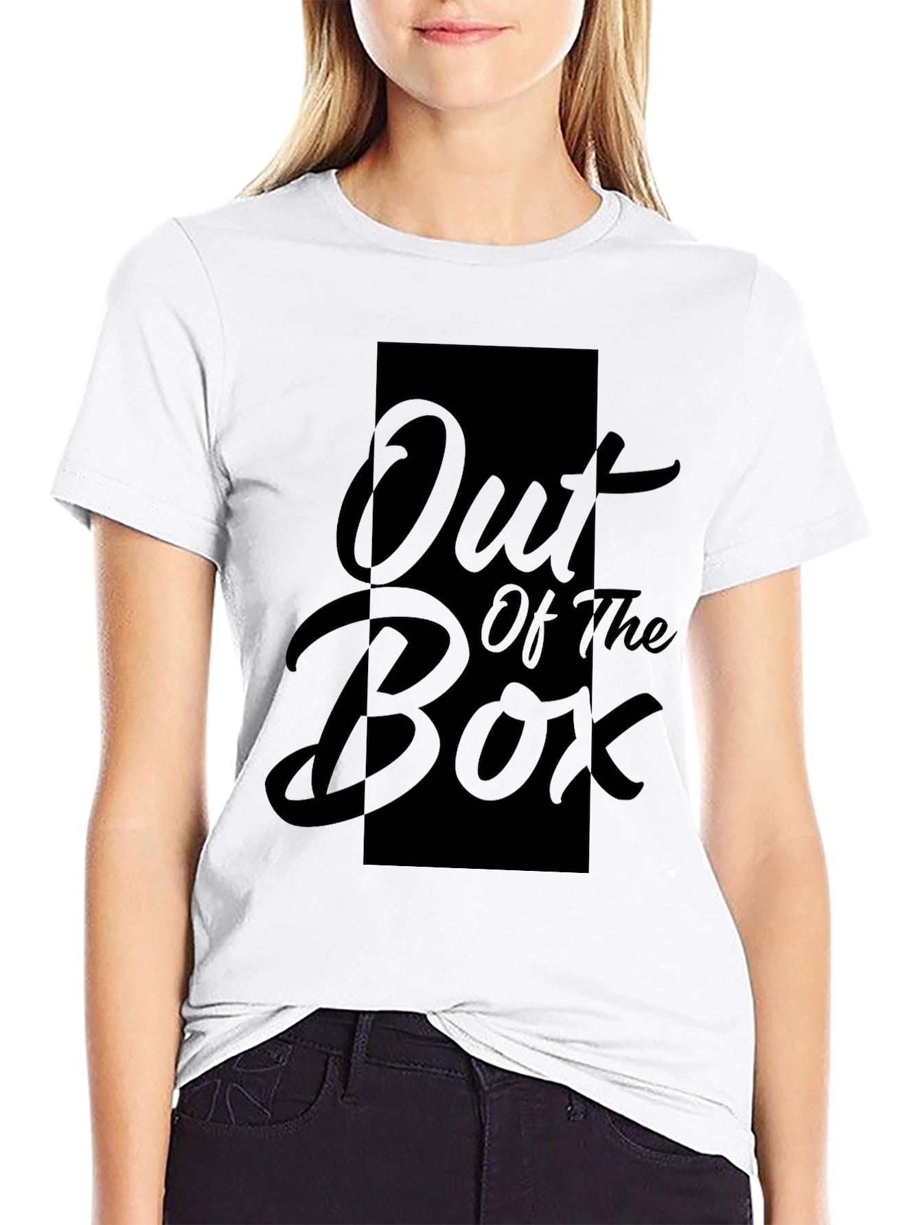 Out of the Box Graphic Print Black T-Shirt