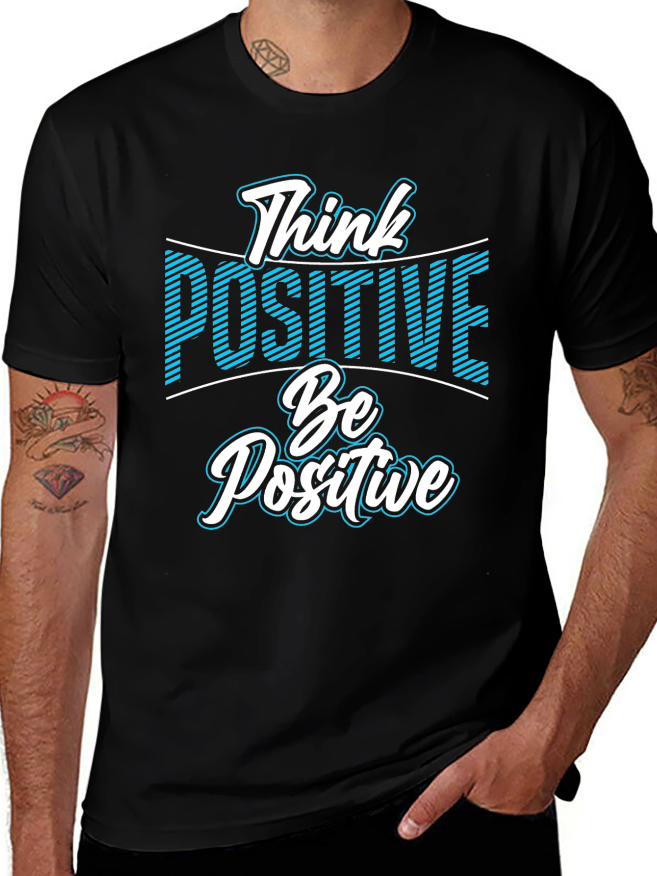 Think Positive Be Positive T-Shirt - Black
