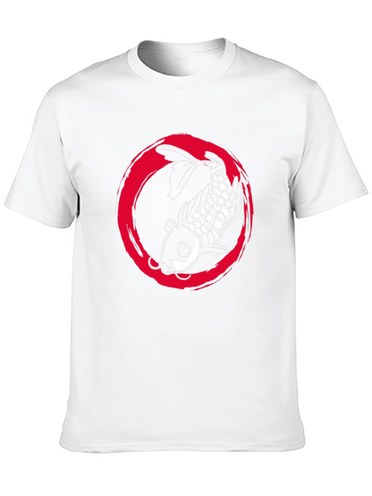 Koi Fish Graphic Tee - Zen Circle Design