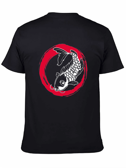 Koi Fish Graphic Tee - Zen Circle Design