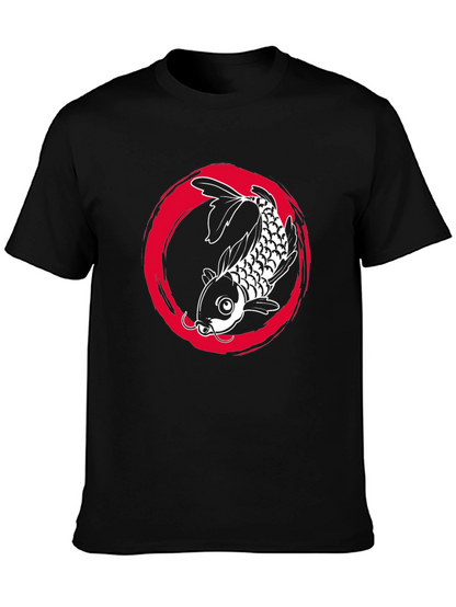 Koi Fish Graphic Tee - Zen Circle Design