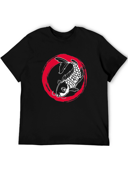 Koi Fish Graphic Tee - Zen Circle Design