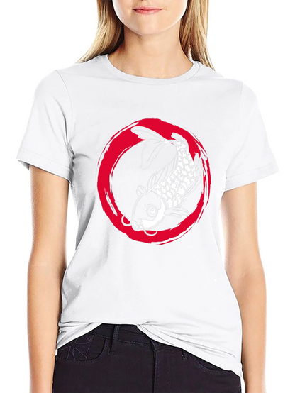 Koi Fish Graphic Tee - Zen Circle Design