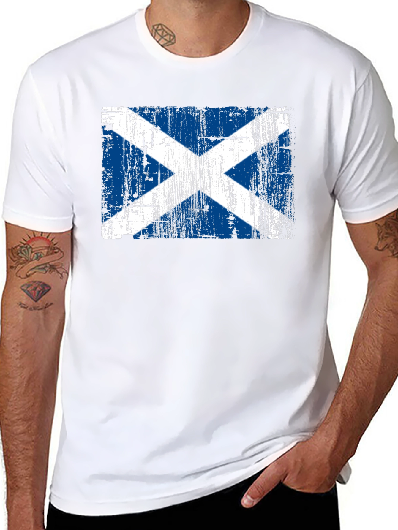 Distressed Scotland Flag Graphic Tee