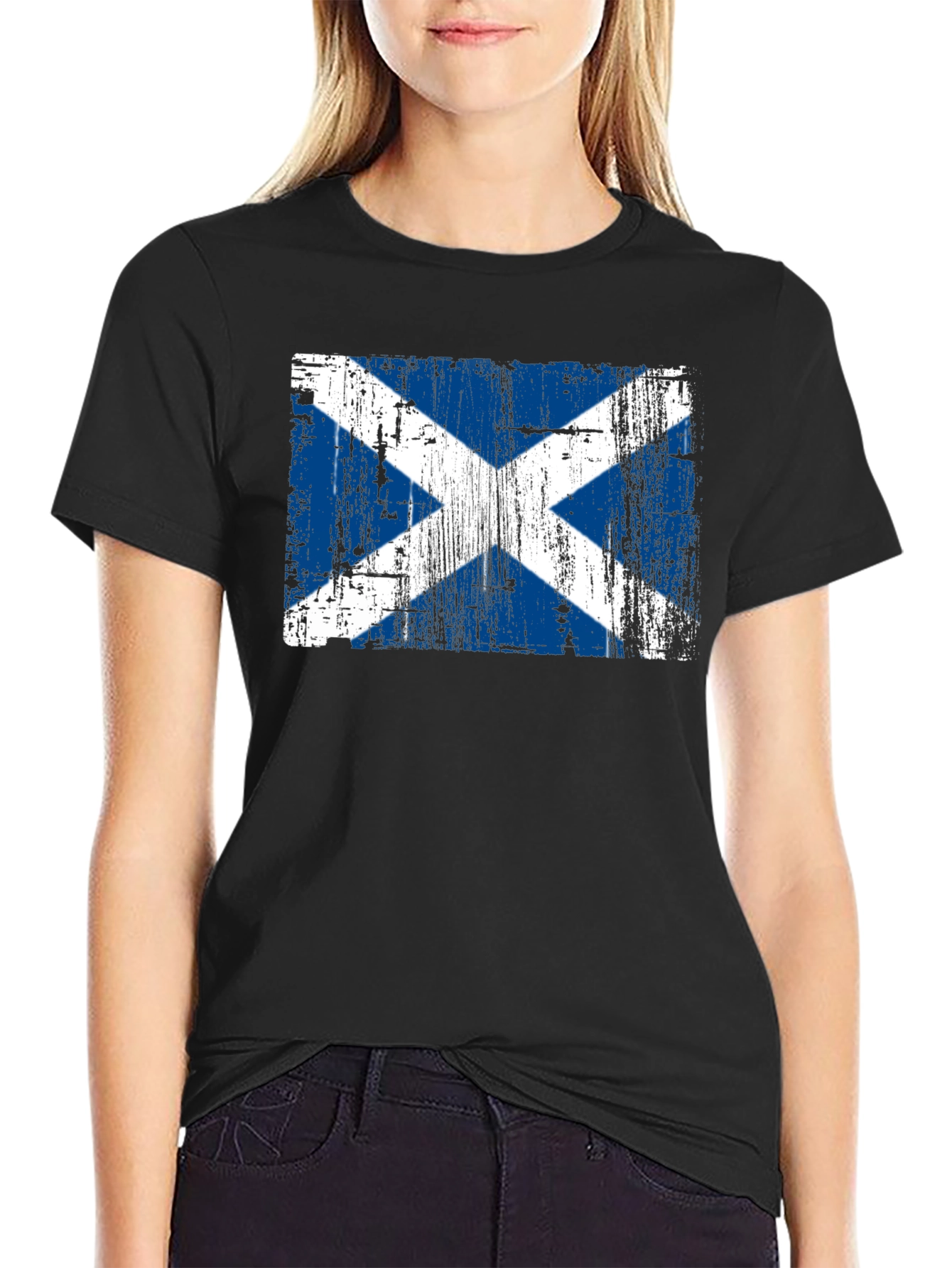 Distressed Scotland Flag Graphic Tee