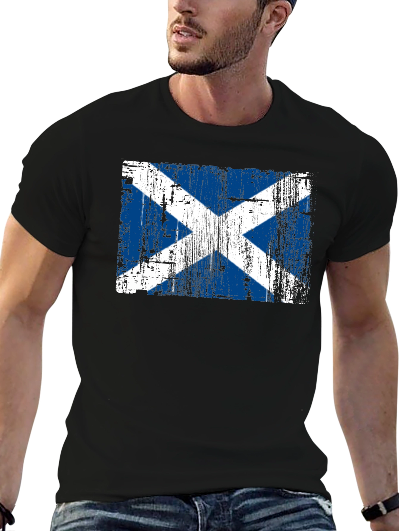 Distressed Scotland Flag Graphic Tee