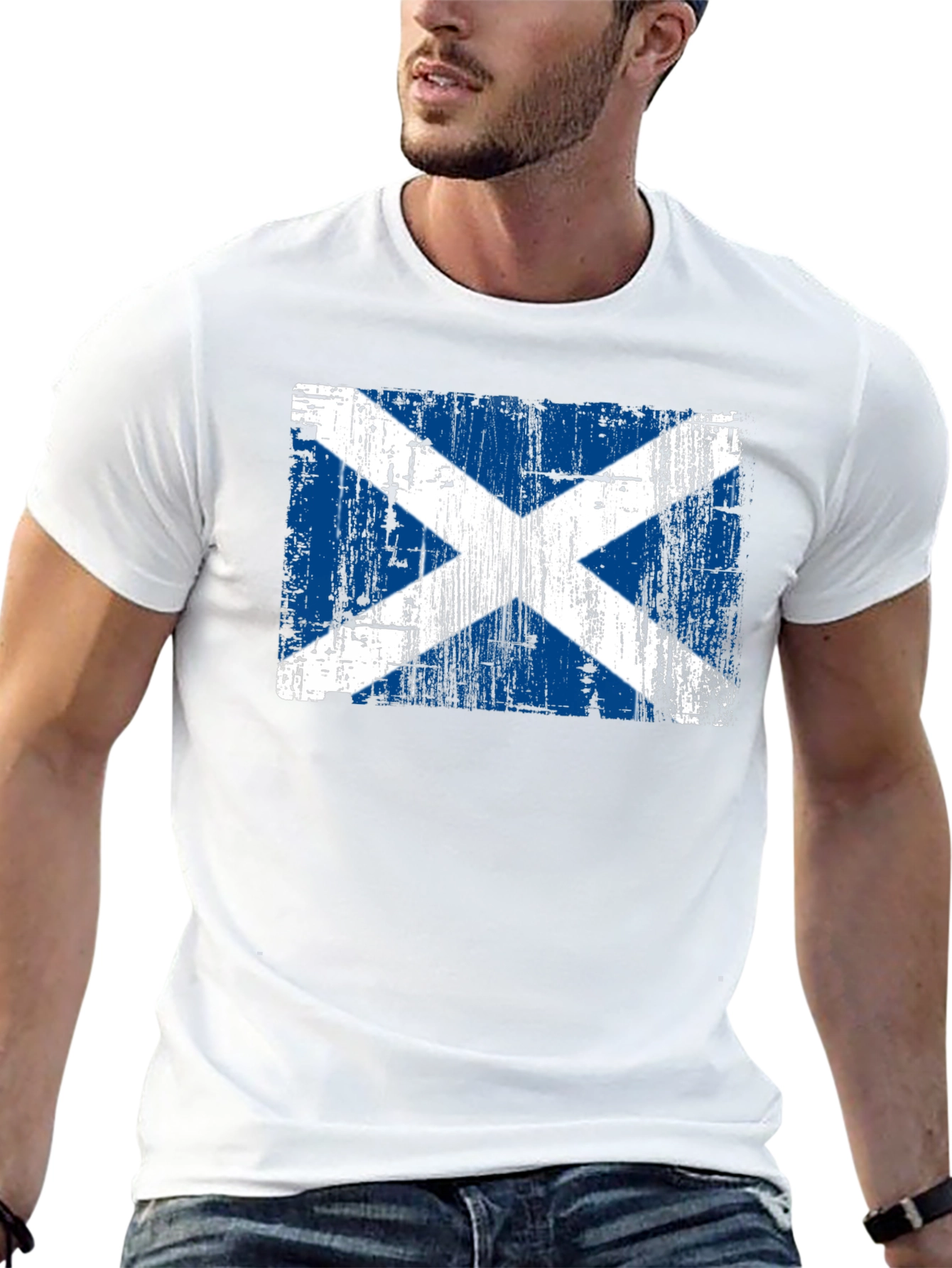 Distressed Scotland Flag Graphic Tee