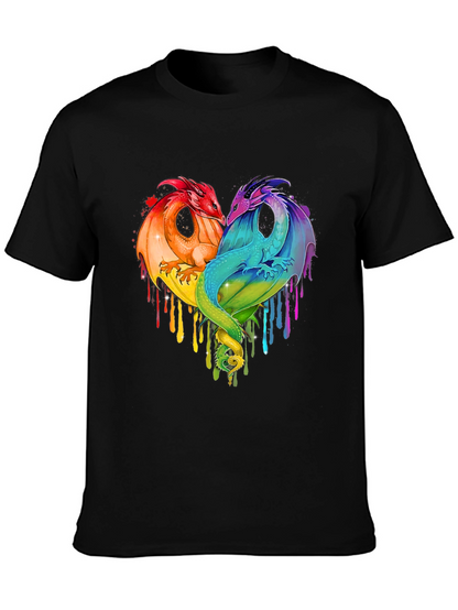 Rainbow Dragon Heart Graphic Tee