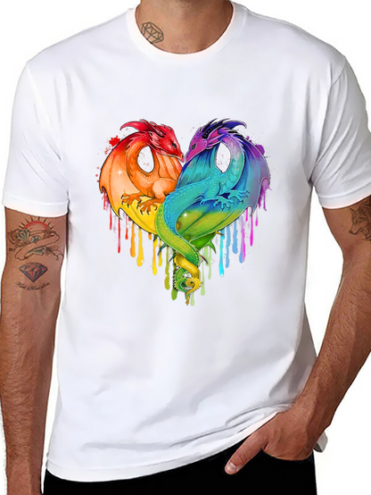 Rainbow Dragon Heart Graphic Tee