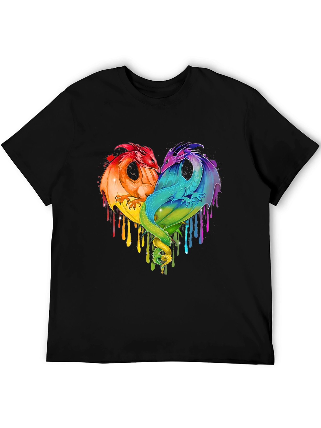 Rainbow Dragon Heart Graphic Tee