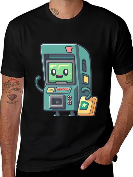 Retro Arcade Game T-Shirt - Black Cotton Tee