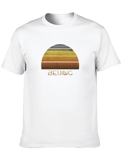 Beijing Sunset Graphic Tee - Retro Style