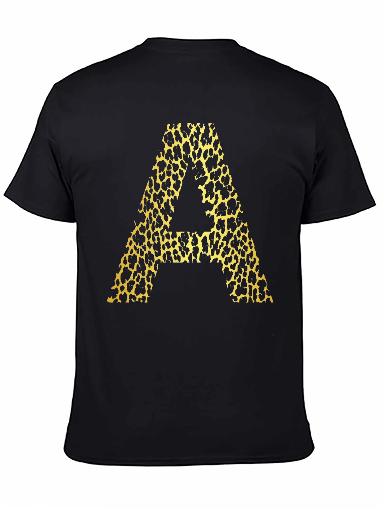 Leopard Print A Graphic Tee - Mens Black T-Shirt