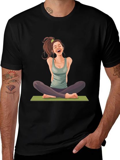 Yoga Girl Graphic Black T-Shirt