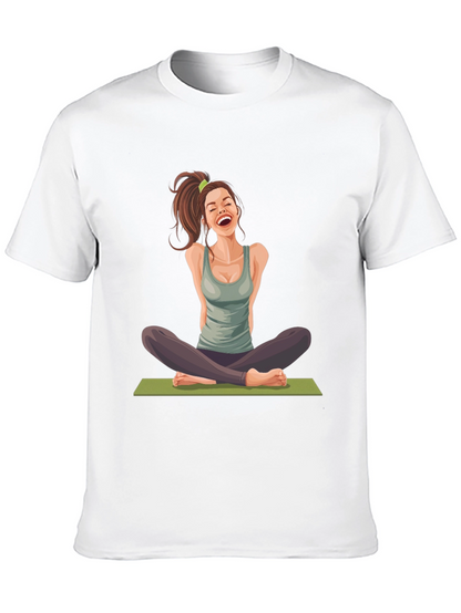Yoga Girl Graphic Black T-Shirt