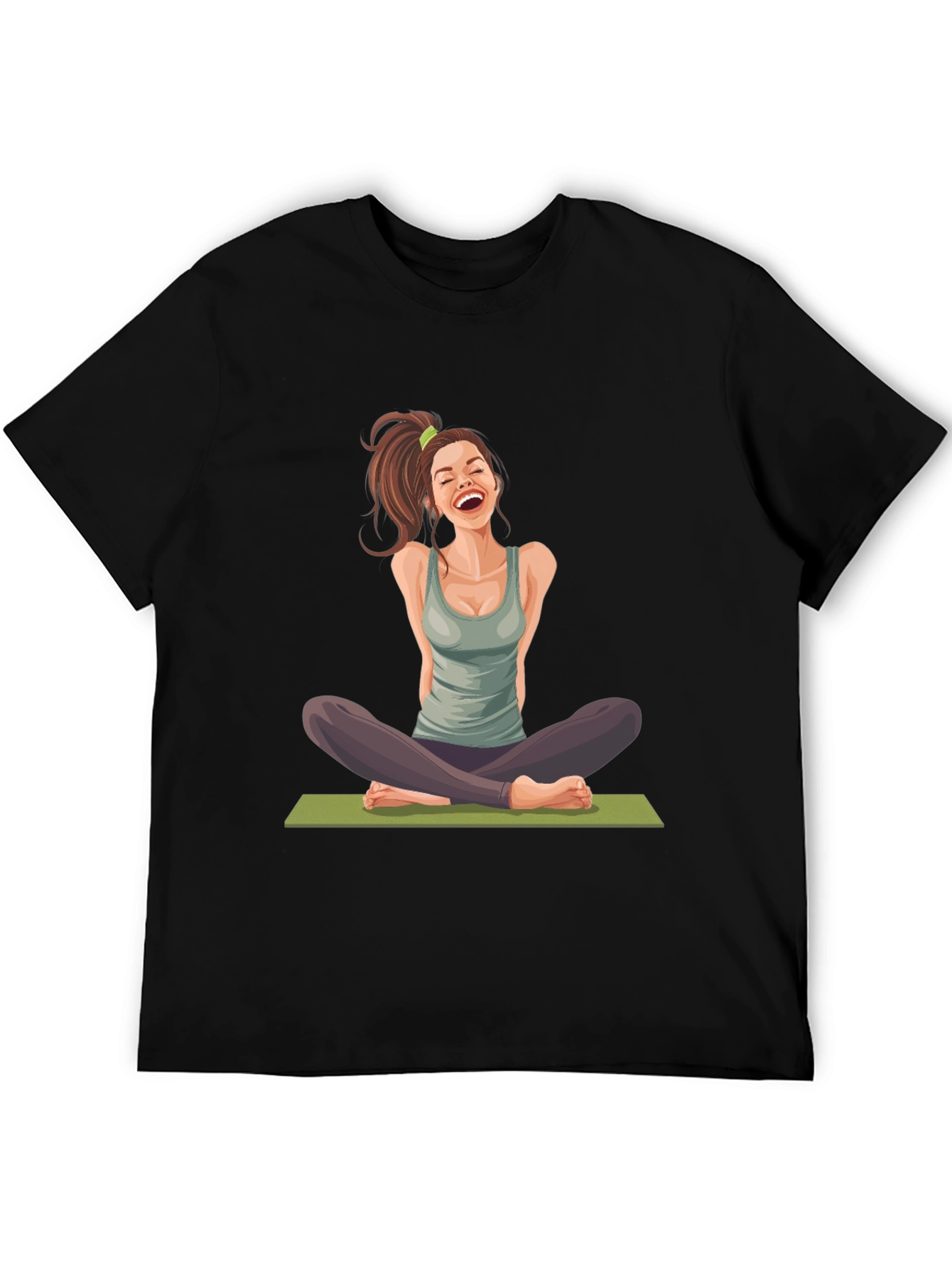 Yoga Girl Graphic Black T-Shirt