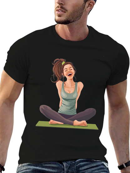 Yoga Girl Graphic Black T-Shirt