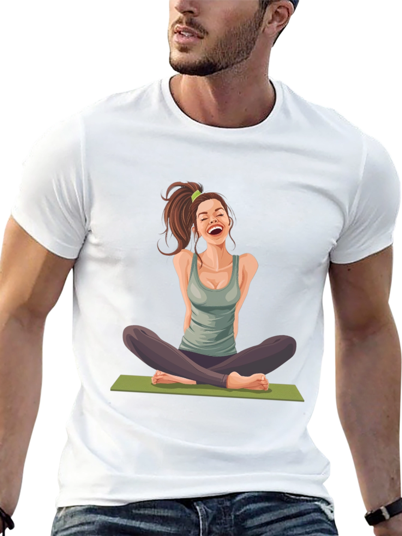 Yoga Girl Graphic Black T-Shirt