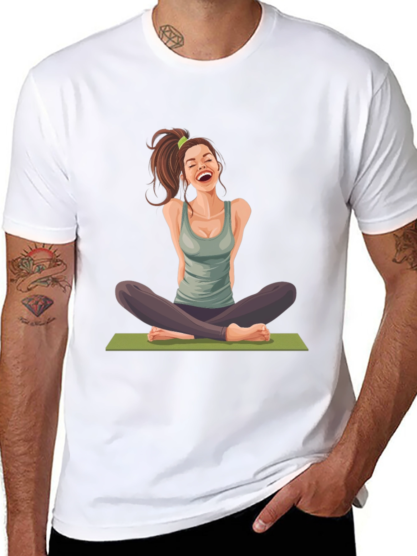 Yoga Girl Graphic Black T-Shirt