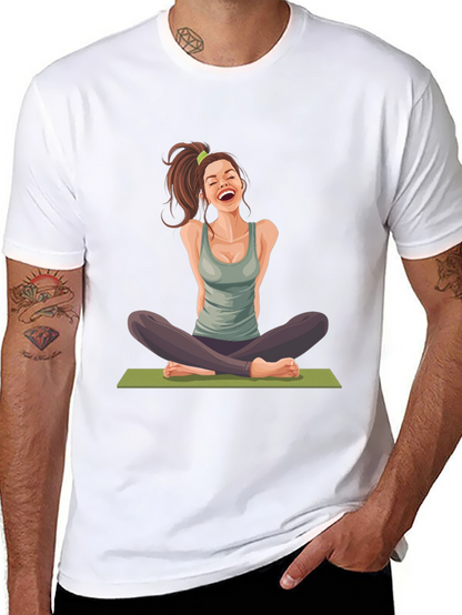 Yoga Girl Graphic Black T-Shirt