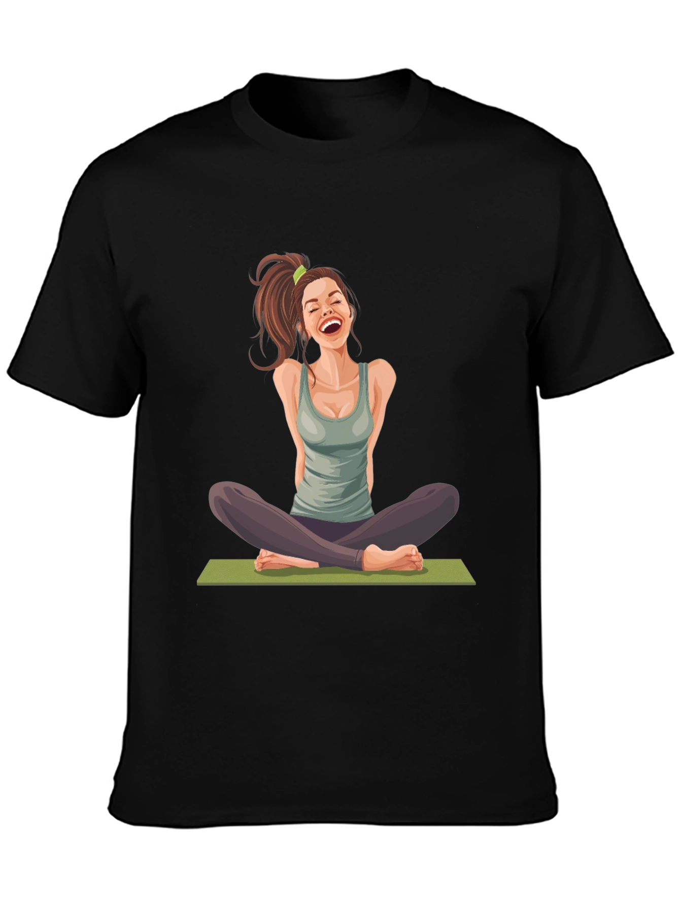 Yoga Girl Graphic Black T-Shirt