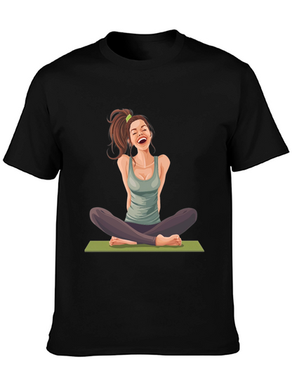 Yoga Girl Graphic Black T-Shirt