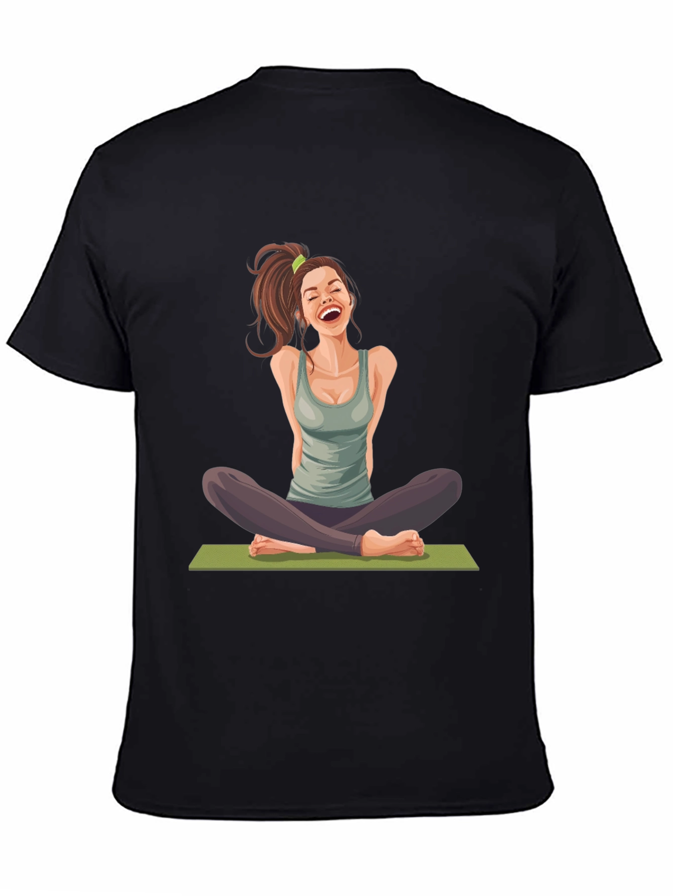 Yoga Girl Graphic Black T-Shirt