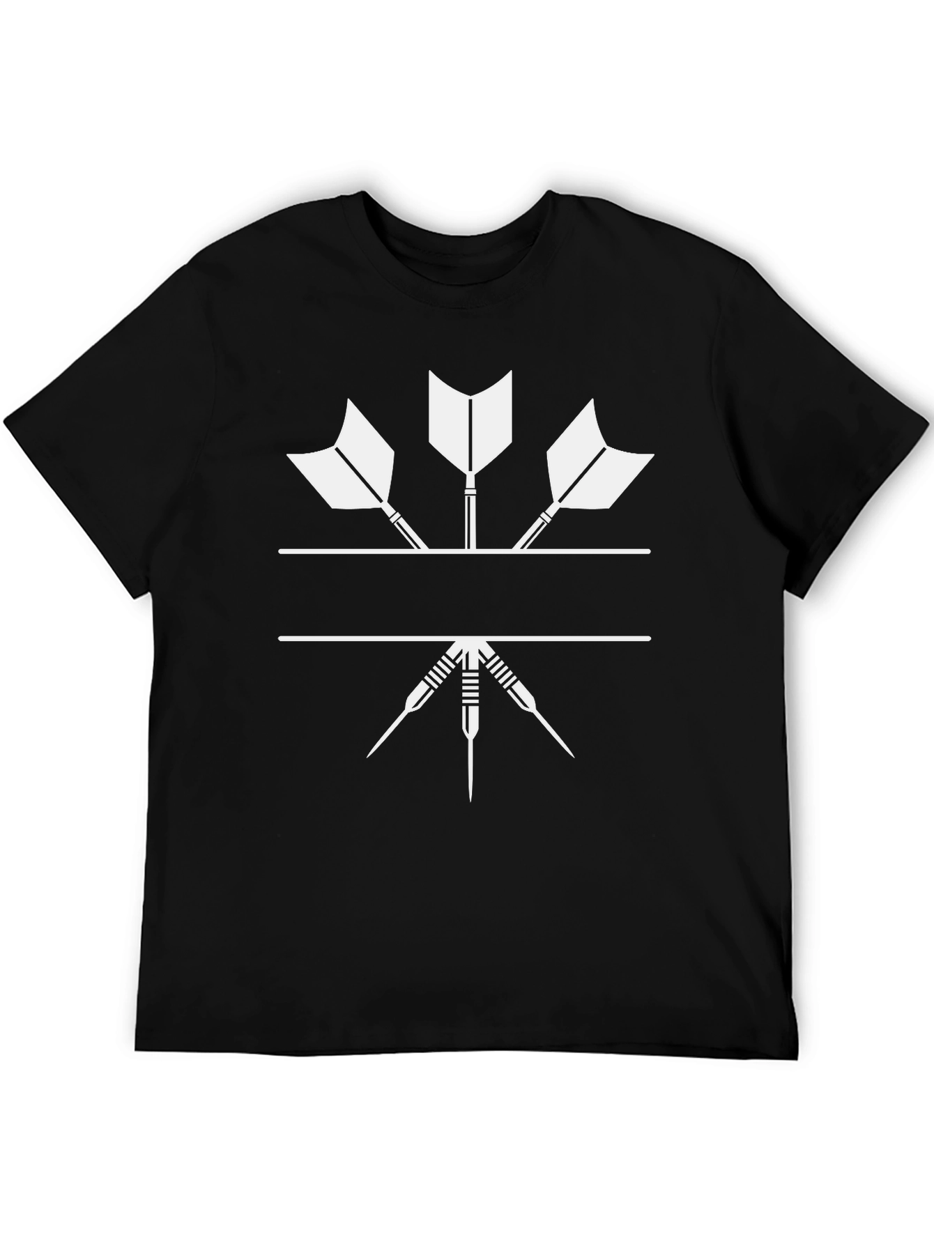 Darts Graphic Tee - Black Cotton Blend Casual Shirt