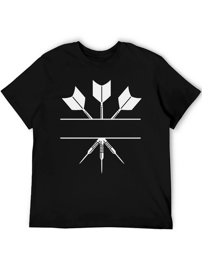 Darts Graphic Tee - Black Cotton Blend Casual Shirt