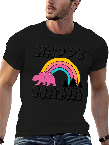Happy Mama Bear Rainbow Graphic Tee