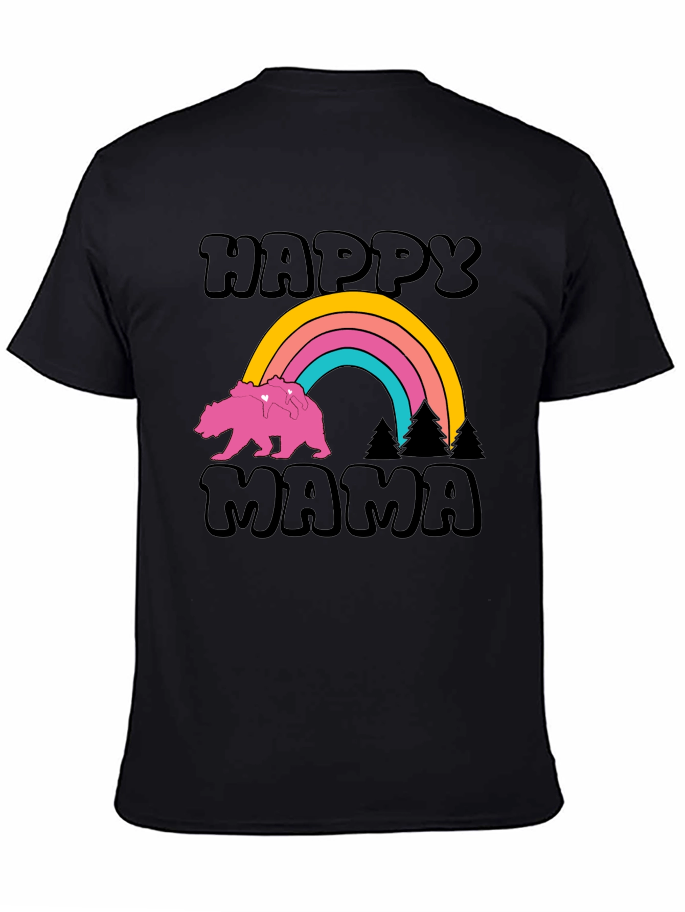 Happy Mama Bear Rainbow Graphic Tee